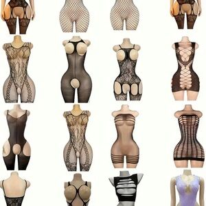Black and Nude Fishnet Bodysuit Collection- 50’shades and for Only Fan Models
